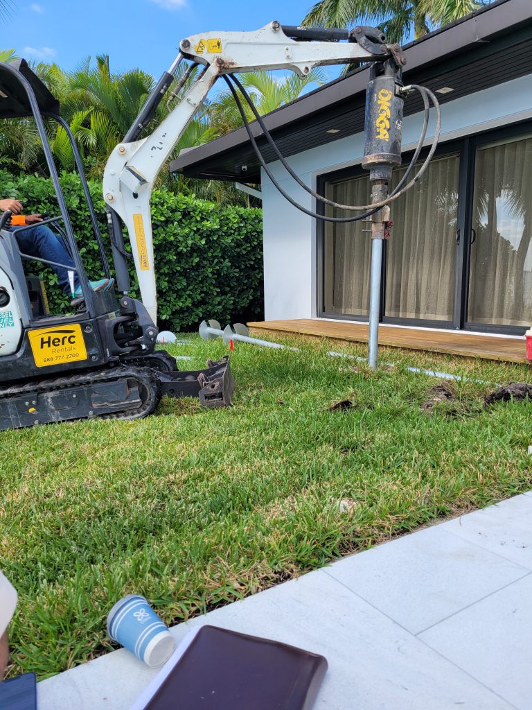 pile for a wood pool deck, pilotes para tarima de madera